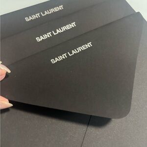 SAINT LAURENT YSL SILVER LOGO Black Resealable Solid Envelope 3pcs VALENTINES